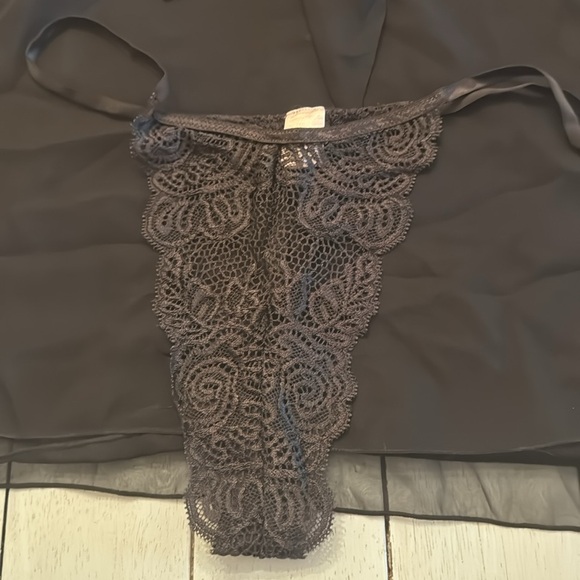 VICTORIA’S SECRET | Y2K black lingerie teddy & matching thong Sz Large NWOT - Picture 3 of 5